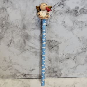 VTG 90s Russ Berrie Kirks Kritters Angel‎ Cheeks Pencil with Topper Red Bird